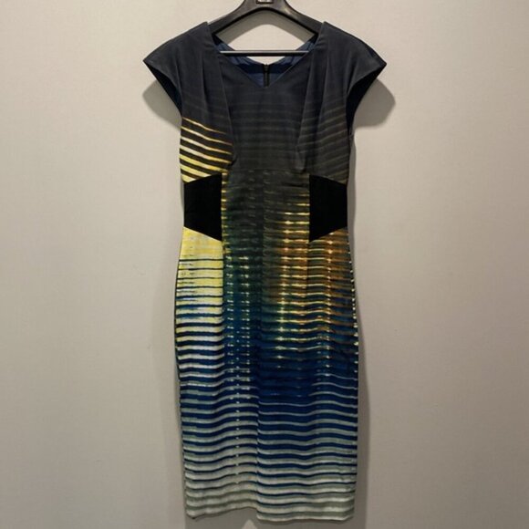 Karen Millen Modern Stripe Dress In Blue size 6 - Picture 13 of 16